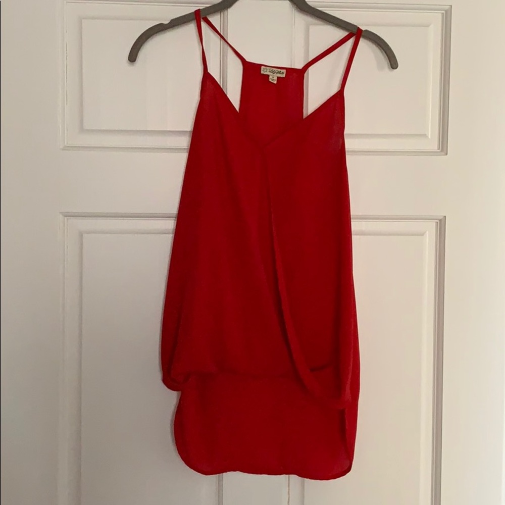 Red V-Neck Top